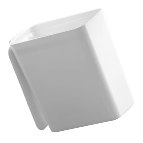 KOMBIUDA Desk Trash Can Mini Garbage Bin Lid Pp Material White Versatile for Kitchen Bathroom