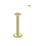 FANSING 4 anillos de nariz de bola para mujeres y hombres, aretes de cartílago de acero quirúrgico, sin rosca, para hélice, rook, caracola, tragus, lóbulo de oreja, 16 Gauge 10mm, Acero inoxidable