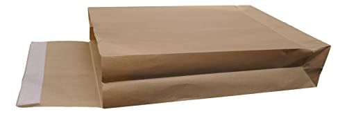 10 grandes Pochettes KRAFT ARMÉ avec soufflet de 9 cm 28 x 41 cm 135 g kraft blond renforcé auto adhésive sac à soufflet 90 mm enveloppe pochette...