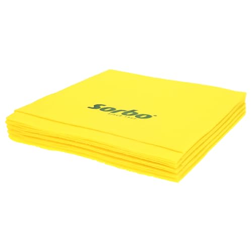 Sorbo Sorbonettes Reinigungstücher – 5er-Set – 38 x 40 cm – Hoch saugfähig & fusselfrei – Waschbar bis 60 °C – Universelle Allzwecktücher – Für Küche, Bad & Haushalt – Gelb