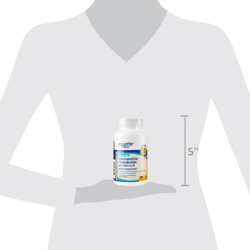 Equate Triple Strength Glucosamine Chondroitin Plus Vitamin D Tablets for Joint Health, 80 Count+ Sticker.