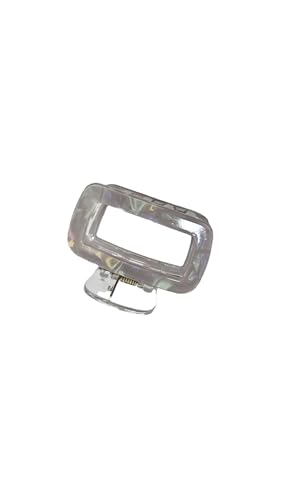 Image of Iridescent Transparent Rectangular Hair Claw Clip for Women and Girls