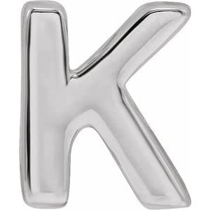 Sterling Silver Block Initial K Slide Pendant