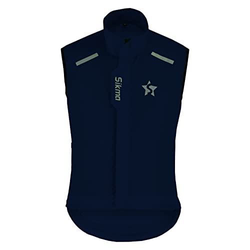 Image of Sikma Men's women Cycling Gilet Shower Windproof Running Unisex HI-VIZ Vest Cycle Jackets (Navy Blue/L)
