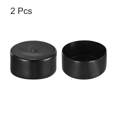 Image of uxcell 2pcs Rubber End Caps 110mm(4 5 /16 inch) ID Vinyl Round Tube Bolt Cap Cover Screw Thread Protectors Black, 50mm Height