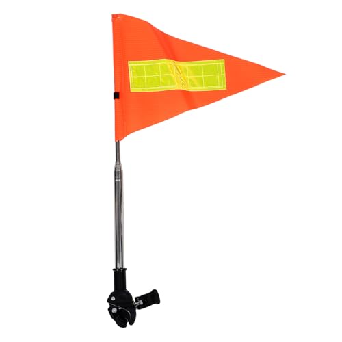OUNONA Golf Cart Reflective Telescopic Safety Flag Orange Stainless Steel
