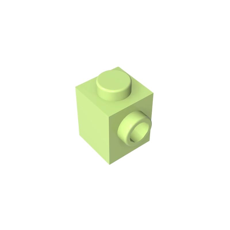 Gobricks GDS-635 Brick Special 1x1 with Stud on 1 Side 50PCS Compatible with Lego Toy 87087 DIY Parts and MOC Components for Major Brick Brands Color:Yellowish Green โ image 1