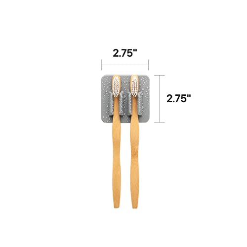 Tooletries - The George Toothbrush Holder - Silicone Toiletry Organizer, Shower & Bathroom Accessory - Features Silicone-Grip Technology, Removable & Reusable - Grey #TOP4