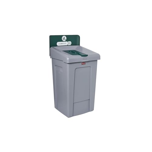 Image of Rubbermaid Commercial Products SLIM JIM Recycling Station 1-Stream Compost Bin /Can /Kit /Station, 33 GAL, for Kitchens /Classrooms /Offices /Back of House /Higher Education /Commercial Facilities