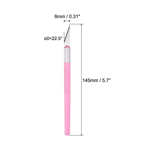 Uxcell Art Craft Knife Set, 2Pcs Carving Knife With 2Pcs Metal Blade For Scrapbooking Stencil Hobby Diy, Pp Plastic Handle, Pink (2 Set) #TOP1