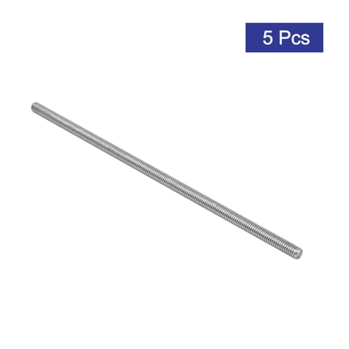 sourcing map 5 Stück Gewindestangen M4x130mm Edelstahl 304 Gewindestift Metrischem Vollgewinde Bar Gewindestäbe für Befestigung CNC-Werkzeugmaschinen 3D-Drucker Industrie Geräte