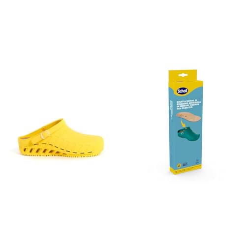 Scholl Clog EVO Amarillo + Plantillas Anatómicas y Antiestáticas Clog EVO – Amarillo/Marrón