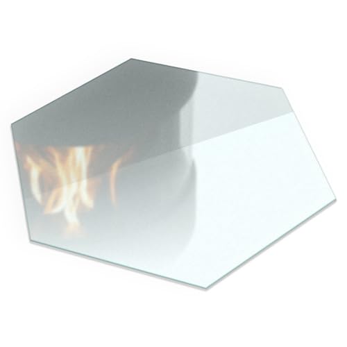 Placa de Vidrio Forma Hexagonal 40x34,6 cm | Resistente A Chispas y Arañazos | Protección contra la Suciedad | Cristal Templado | Ignífuga | Fácil de Limpiar | Vidrio Traslúcido