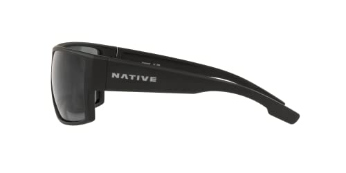 Native Man Sunglasses Matte Black Frame, Grey Lenses, 64MM2