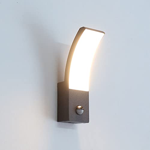 HLFVLITE Lampada Da Parete Esterna Con Sensore Di Movimento - Pir Led Luce Esterna, Ip54 Impermeabile, In Alluminio Per Patio, Terrazza, Corridoio, Garage E Portico - 3000k, 1000lm, Nero