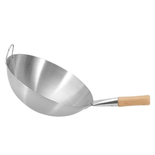 Wok de acero inoxidable con mango de madera VALICLUD miniatura 1