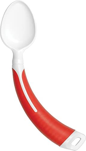 Aidapt Curved/Angled Spoon (Left Handed) for use by The Elderly, Those with a Poor Grip or Limited Wrist Movement and Those Suffering with Parkinson’s Disease and Arthritis. More Comfortable Dining