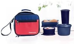 Tupperware Plastic Lunch Box Set with Bag, 5-Pieces, Multicolor (SHBMTPR013)