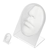 Anneome Modelo de Rostro Flexible de Silicona para Práctica de Piercing con Soporte Simulador de Nariz y Boca para Enseñanza y Exhibición