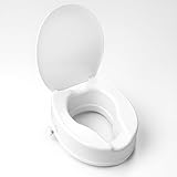 Raised Toilet Seat with Lid 4‑Inch Toilet Riser – Easy Tool‑Free Installation Fits Standard & Elongated Toilets Senior, Disabled & Pregnant Support Secure Lock, Durable Plastic