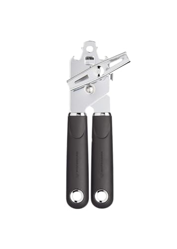 MasterClass Can Opener with Soft Grip Handles, Stainless Steel, 19 cm, Black