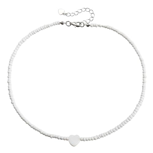 Collier perles de riz blanc de qualité supérieure avec pendentif