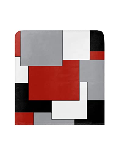 Red Grey Black Geometric Chair Covers Set Of 4 For Dining Room, Middle Century Modern Art Abstract Chair Back Cover Kitchen Chair Slipcovers Seat Protector For Party Banquet Christmas Decorations #TOP1