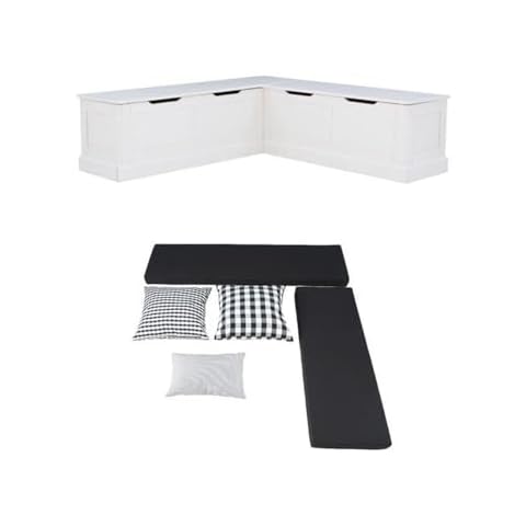 Home Square Set of a Backless Breakfast Nook and 5 Piece Cushion/Pillow Cover