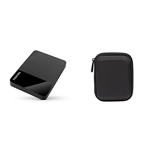 Toshiba Canvio Ready 1TB Black 2.5" - Festplatte - 2,5" & Amazon Basics Festplattentasche, schwarz