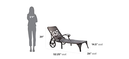 Homestyles 6654-83 Sanibel Outdoor Chaise Lounge, Black #TOP3