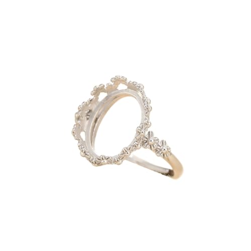 Anillo ajustable de plata de ley 925 en oro blanco para crear joyas únicas