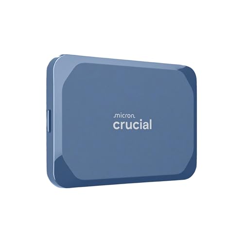 Crucial X10 4TB Portable SSD, Up to 2,100MB/s, USB 3.2 USB-C, External Solid State Drive, Compatible...