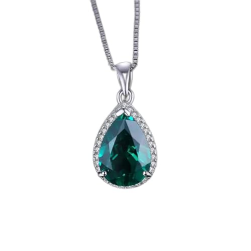 Émeraude pendentif argent 925 le cadeau d'anniversaire idéal pour femme raffinée