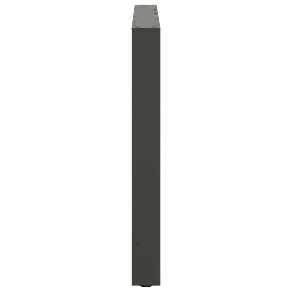 Gambe per tavolo da pranzo, antracite, 2 pezzi, 100 x 72-73 cm, acciaio