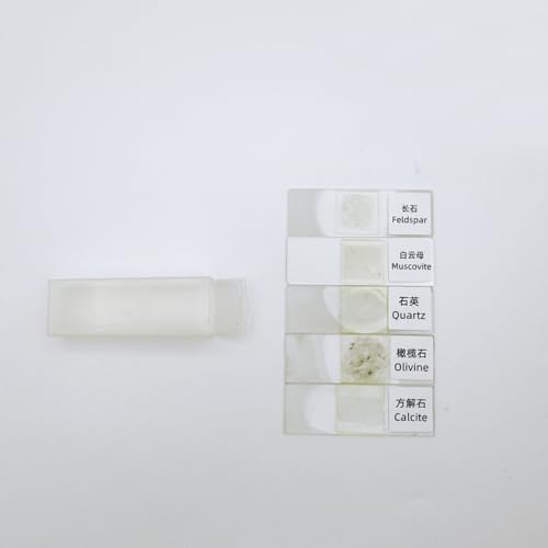 5 Pcs Set Prepared Microscope Rock Slides Mineral Thin Sections 5 Choices (Minerals Set)