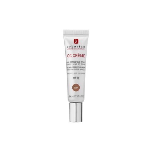 Erborian - CC Crème à la Centella Asiatica - Crème Visage Illuminateur Haute Définition et Maquillage - Protection Solaire SPF 30 - Cosmétique Coréenne - Deep 15ml