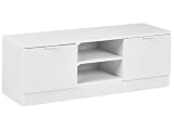 Mueble TV 2 baldas 2 cajones tablero de partículas 102 cm estilo escandinavo blanco Winnipeg