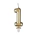 Geburtstagskerzen Metallisch Gold Zahlenkerze, Spezielle Metallic-Farbe Tortenkerzen Glitzer Kuchen Topper Dekoration für Geburtstagsfeier, Party, Hochzeit Jahrestag - Gold Nummer 1
