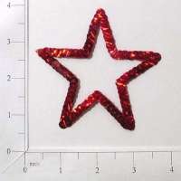 Expo International3 1/2" Prism Star Outline Sequin Patches/Appliques, Red