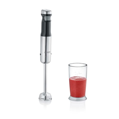 GRAEF Batidora de mano sin cable HB 82 Negra, 13.500 rpm, control táctil continuo, 30 min de autonomía, batería de iones de litio, diseño ergonómico, carcasa de acero inoxidable/plástico