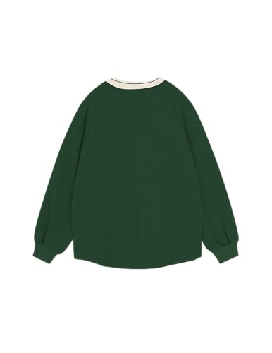 Vamtac Letter Graphic Crewneck Sweatshirts for Men Vintage Color Blocking Long Sleeve Casual Pullover Top