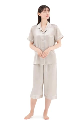 [COCOSILK] �V���N �p�W���} ���f�B�[�X �V���N100% ���� ������Y�{�� �㉺�Z�b�g 6A�����N 19�� ���[���E�F�A �R�R�V���N (JP, �A���t�@�x�b�g, M, �A�C�{���[)