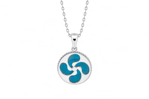 Pendentif Lauburu turquoise : un bijou en argent hypoallergénique