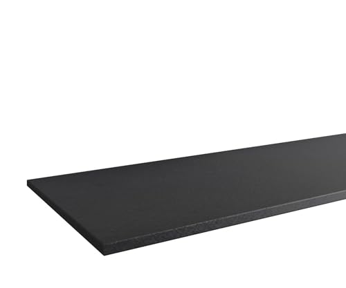 FACKELMANN Waschtischplatte Oxford/Waschbeckenplatte für Aufsatzwaschbecken/Maße (B x H x T): ca. 90,6 x 1,2 x 49,2 cm/hochwertige Platte für Badezimmer und Gäste-WC/Farbe: Schwarz