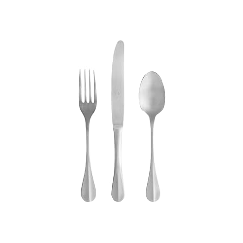 Costa Nova Set Posate Nau: Servizio da 18 Pezzi in Acciaio Inox Spazzolato per 6 Persone, Con Coltelli, Forchette e Cucchiai da Dessert, Lavabile in Lavastoviglie, Prodotto in Portogallo