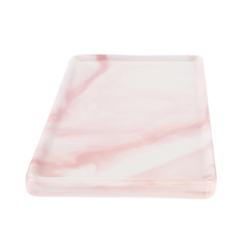 Bandeja para guardar cosméticos y joyas de cerámica rectangular 205x95 mm diseño mármol 2