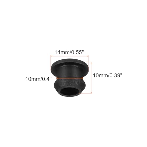 Image of Snap in Locking Hole Plugs Rubber Panel Seal Cover Drilled Silicone Caps, [for Kitchen Rubber, Waterproof Sealing Plugs] - 10mm /0.4in /Black /10Pcs