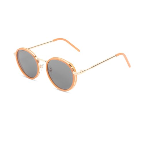 Lunettes de soleil mode métal femmes ronde nuances rétro résistantes