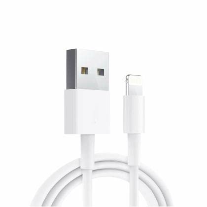 Image of USB to Lightening Cable for Fast Charging for iPhone 8 / X /XR /XS Max / 11 /12 / 13 Series and Pad Air /Mini, Pod & Other Devices,White