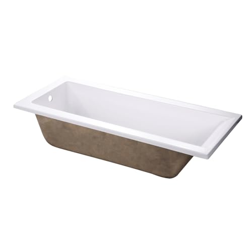 Kingston Brass VTPN672817 Acrylic Drop-In Rectangular Tub with Drain Hole, 66-3/4' x 27-9/16' x...